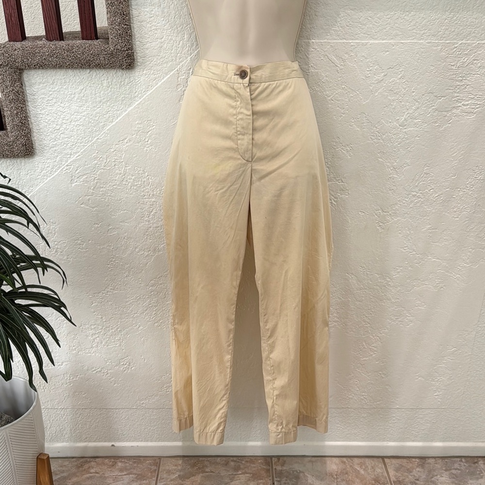 JIL SANDER Women’s Beige High-Waisted Casual Pants Size 40 USED